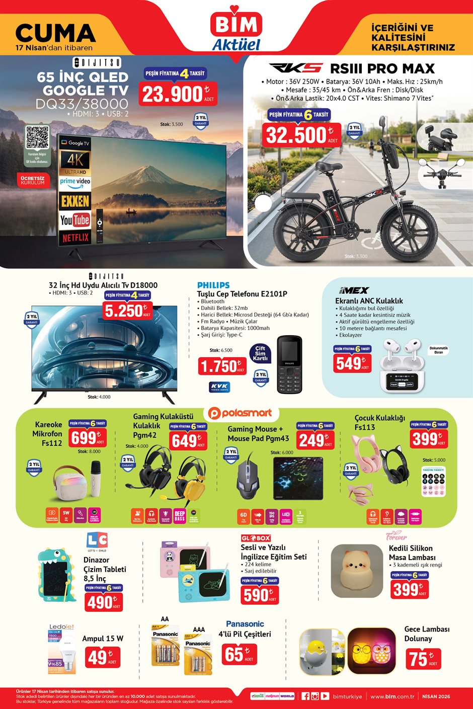 Bi̇m aktüel katalog 17 Nisan indirimleri