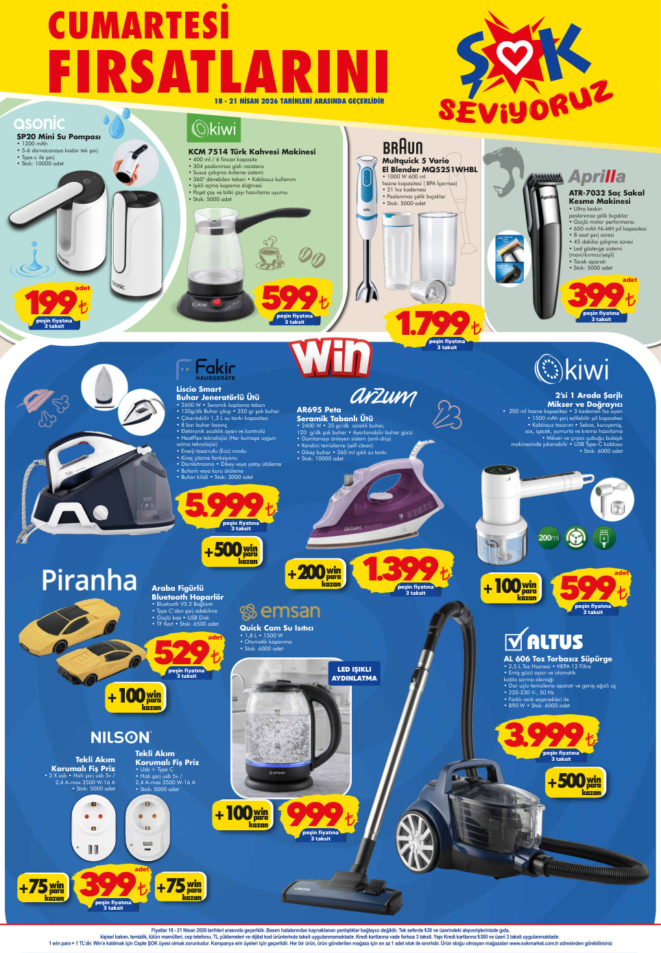 Şok aktüel katalog 18 Nisan indirimleri