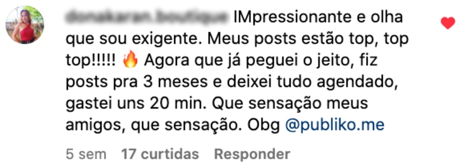 Depoimento de cliente da Publiko