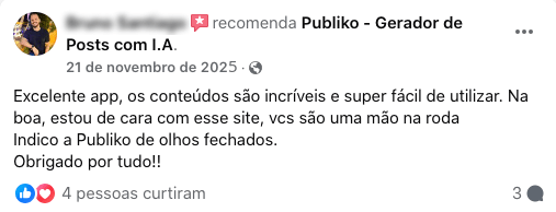 Recomendação no Facebook