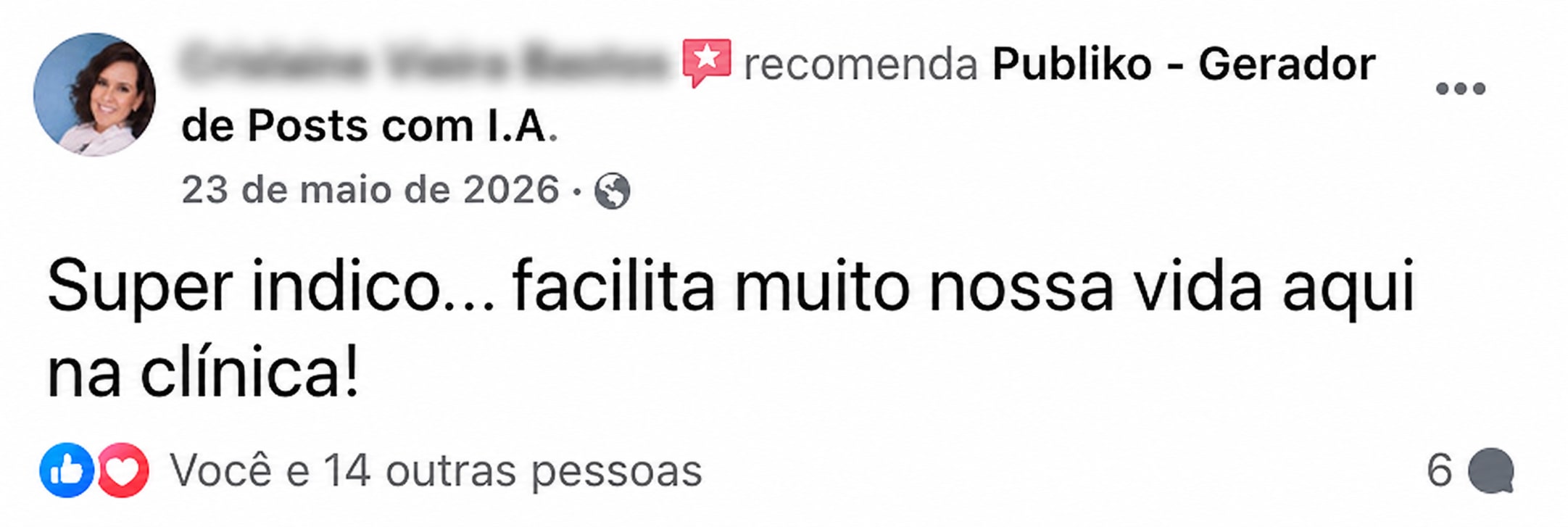 Recomendação no Facebook