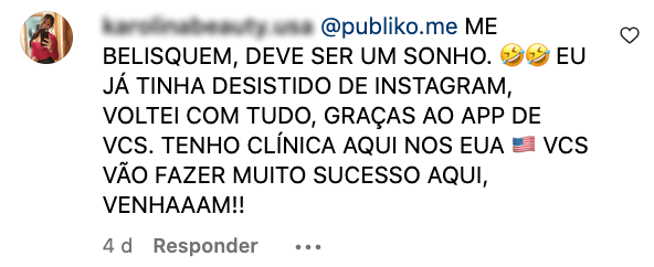 Depoimento de cliente da Publiko
