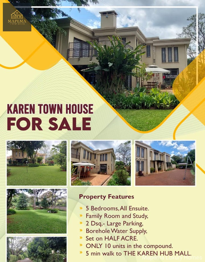 Elegant 5-Bedroom Townhouse for Sale on Nandi Road, Karen | Mapema Luxury Homes