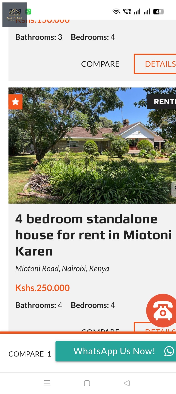 House for rent at Miotoni road, Karen, Nairobi, Kenya