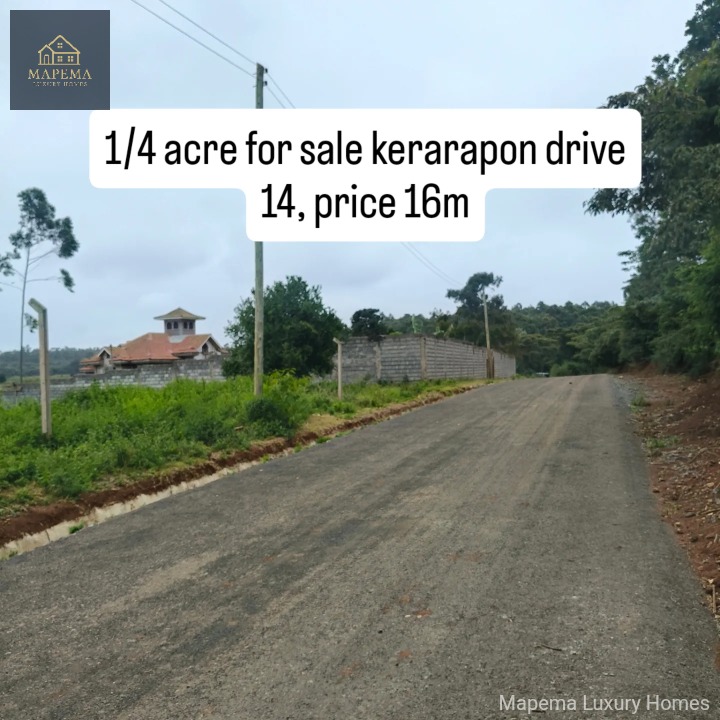 Prime ¼ Acre Plot for Sale – Kerarapon Drive 14 West, Karen