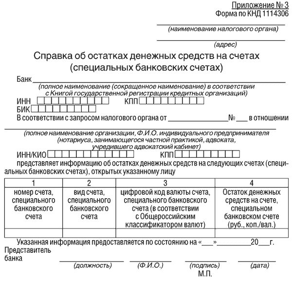 Справка 67ф о банковских счетах