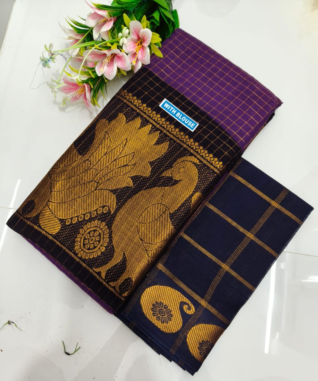 Kanchi cotton sungudi saree 