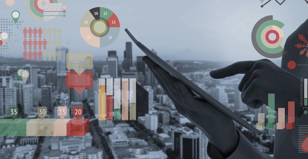 A person analyzing data on a tab screen, using charts and graphs to make informed decisions.