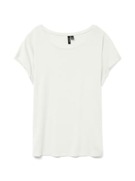 VERO MODA Vmava Plain SS Top Gajrs Noos - Camiseta Mujer Blanco Nieve