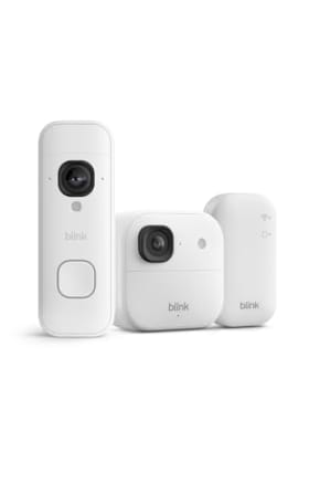 Cámara Exterior 2K+ Blink con Videotimbre 2K+ (Última Generación) - Blanco + Módulo de Sincronización Básico Incluido