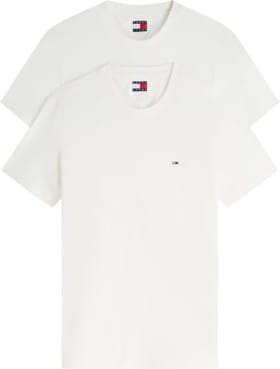 Pack 2 Camisetas Tommy Jeans Manga Corta Hombre Xslim Algodón Blanco (Ecru) - Amazon