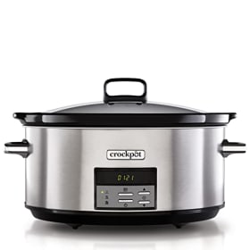 Crockpot Olla de Cocción Lenta Digital 7,5 L (Más de 10 Personas) | Con Recipiente Apto para el Horno | Apta para Lavavajillas | Acero Inoxidable [CSC063X] - Amazon