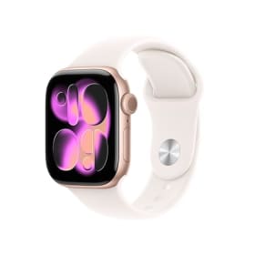 Apple Watch Series 11 GPS con Caja de Aluminio en Oro Rosa de 42 mm y Correa Deportiva Rosa Rubor - Talla M/L