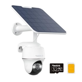 Reolink 4K 8MP Cámara Inalámbrica de Exteriores con Batería - Go PT Ultra + Panel Solar + 32GB SD