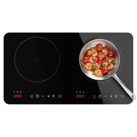 Cecotec Placa de Inducción Portátil de 2 Fuegos Full Magma Double 3500W - Cocina Inducción con Control Táctil y Programable