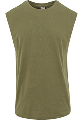 URBAN CLASSICS Camiseta Tirantes Hombre en Algodón - Verde Oliva - Talla S