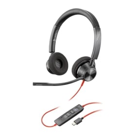 Auricular Poly Blackwire 3320 | USB-C/USB-A | Micrófono Flexible | Alta Fidelidad | Compatible con Teams/Zoom