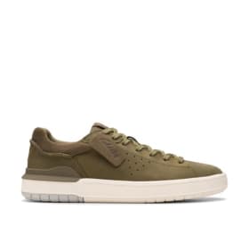 Clarks Courtlite2 Run - Zapatillas de Running para Hombres, Color Olive Nubuck, Ideal para Correr y Entrenamiento Diario