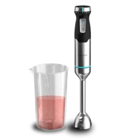 Cecotec Batidora de Mano Power Pulsar 2300MAX - 2300W, Cuchillas de 4 Hojas de Acero Inoxidable, Pie XL, Campana Antisalpicaduras, Vaso 700ml (Sin Tapa)