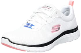 Skechers Flex Appeal 4.0 Brilliant View Regular - Zapatillas Mujer en Blanco, Negro y Rosa | Talla 40 EU