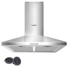 COMFEE' PYRA17SS-60 - Campana Extractora 60 cm Acero Inoxidable con LED, Sistema de Recirculación y Canalización