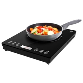 Cecotec Placa de Inducción Portátil 1 Fuego Full Magma Slim - 2000W, 8 Niveles, Display Táctil, Temporizador y Fácil Limpieza