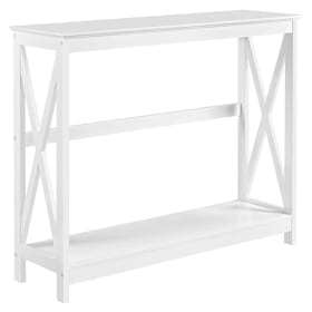 Yaheetech Consola Recibidor Estrecha Mesa Auxiliar de Forma X en Blanco 101,5x30x81cm - Ideal para Salón y Pasillo
