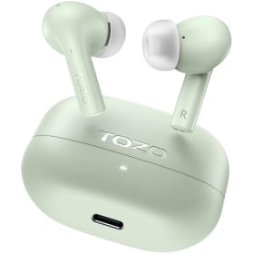 TOZO E2 Auriculares Inalámbricos Bluetooth 5.3 con ORIGX Acústico ENC Llamada Ultraligero EQs Ajuste Gaming Modo 30H Reproducción USB Tipo C, Verde