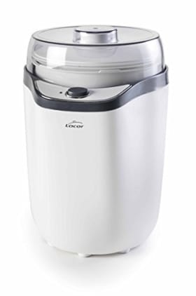 LACOR 69246 - Yogurtera con Tapa de Plástico, Vasos Aptos para Lavavajillas y 2 Contenedores (1.6L y 1.8L) - 20W - Blanco