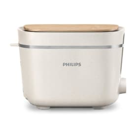 Philips Tostadora Edición Eco Conscious HD2640/10 - 2 Ranuras, 8 Ajustes, Rejilla Calientabollos, Blanco Seda Mate