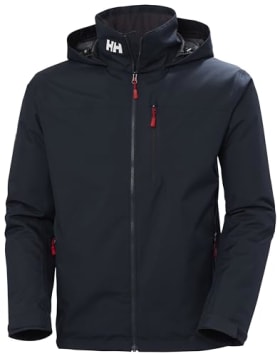 Helly Hansen Men's Crew Hooded Midlayer Jacket 2, Navy, L - Chaqueta térmica para hombre