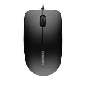 Cherry MC 1000 - Ratón de Oficina con Cable, Sensor Óptico de 1200 PPP, Diseño Simétrico para Zurdos y Diestros, Negro