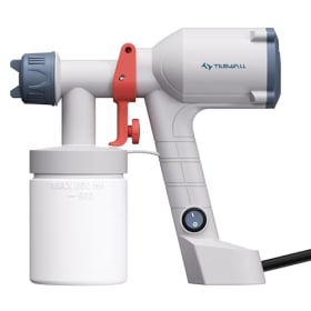 Tilswall Pistola de Pintura Eléctrica - Pulverizador Ultraligero con Tanque Desmontable, 2 Boquillas & 3 Modos - Ideal para Paredes, Techos, Muebles y Jardín