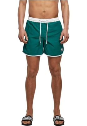 URBAN CLASSICS Bañador Hombre Estilo Retro - Shorts Natación Secado Rápido Tallas XS-5XL