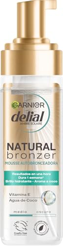 GARNIER DELIAL Mousse Autobronceadora Natural Bronzer - Pieles Sensibles - Agua de Coco Hidratante - 200 ml
