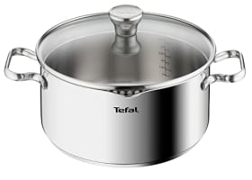 Tefal Duetto - Cacerola de 24 cm con Tecnología Thermo-Fusion para Inducción, Acero Inoxidable, Apto Lavavajillas y Horno