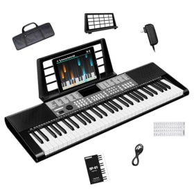 TERENCE Piano Digital 61 Teclas - Sistema HiFi, Panel Multifunción y Modo Doble Teclado