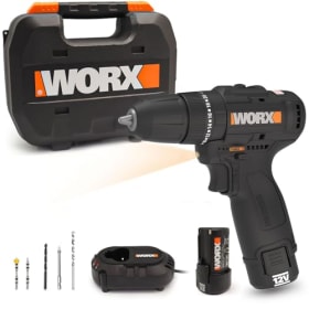 WORX WX121 Taladro Percutor 12V Brushless 40Nm Compacto - Kit 3 en 1 con 2 Baterías 2Ah, Cargador y Maletín