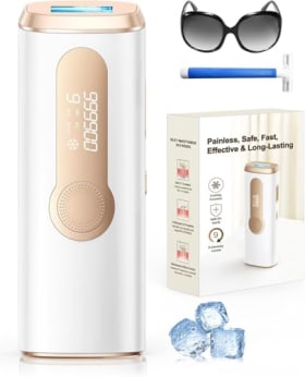 Haarlosy Depiladora Laser IPL con Refrigeración - 9 Niveles de Energía, 999,900 Flashes - Depiladora Luz Pulsada Indolora para Todo el Cuerpo (GLY06)