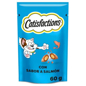 Mars Catisfactions Premios para Gatos, Sabor Salmón (Pack de 6 x 60g) - Deliciosos y Saludables