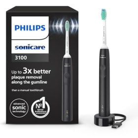 Philips Sonicare Serie 3100 - Cepillo Dental Eléctrico Sónico con Sensor de Presión y Temporizador - Negro (HX3671/14)