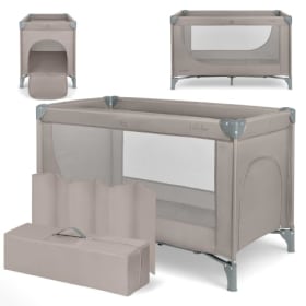 KikkaBoo Cuna de Viaje SO Gifted 2026 - Cuna Bebé 120x60 cm hasta 15 kg, Parque Plegable con Bolsa de Transporte, Ligera y Compacta - Beige