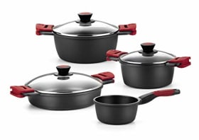 BRA Premiere | Batería 7 Piezas Aluminio Fundido Antiadherente - Apta para Cocinas e Inducción