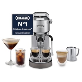 De’Longhi Dedica Duo – Cafetera Espresso Manual Compacta con Espumador de Leche, para Espresso, Cappuccino y Cold Brew