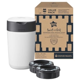 Tommee Tippee Contenedor para Pañales Twist & Click - Pack Exclusivo con 2 Recambios - Protección contra Olores y Gérmenes - Gran Capacidad