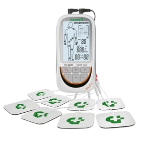 TESMED TE-880R Plus - Electroestimulador Muscular Recargable con 73 Programas (2 Personalizables) y 8 Electrodos