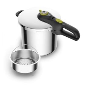 Tefal Secure Neo 8L - Olla a presión para 5-8 personas | Rápida y eficiente | 2 programas | Acero inoxidable | Apta lavavajillas