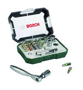 Juego de 26 Puntas Bosch Professional + Trinquete (2607017322) - Negro