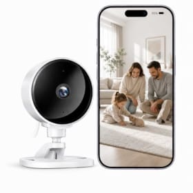 WOLFANG Cámara Vigilancia WiFi Interior 1080P - Detección de Humano, Visión Nocturna y Audio Bidireccional | Compatible con Alexa | Alarma en Tiempo Real