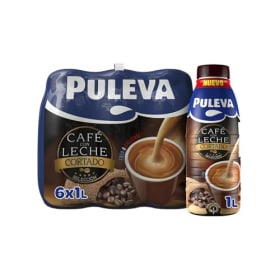 Café con Leche Puleva Cortado - Botella 1L (Pack de 6 unidades)